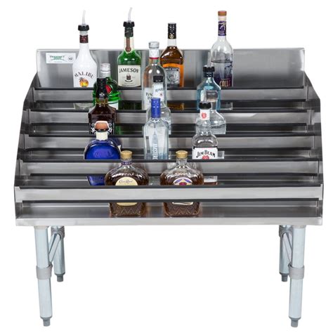 stainless steel liquor cabinet|Amazon.com: 36 x 23 Inch Liquor Bottle Display Shelf 5.